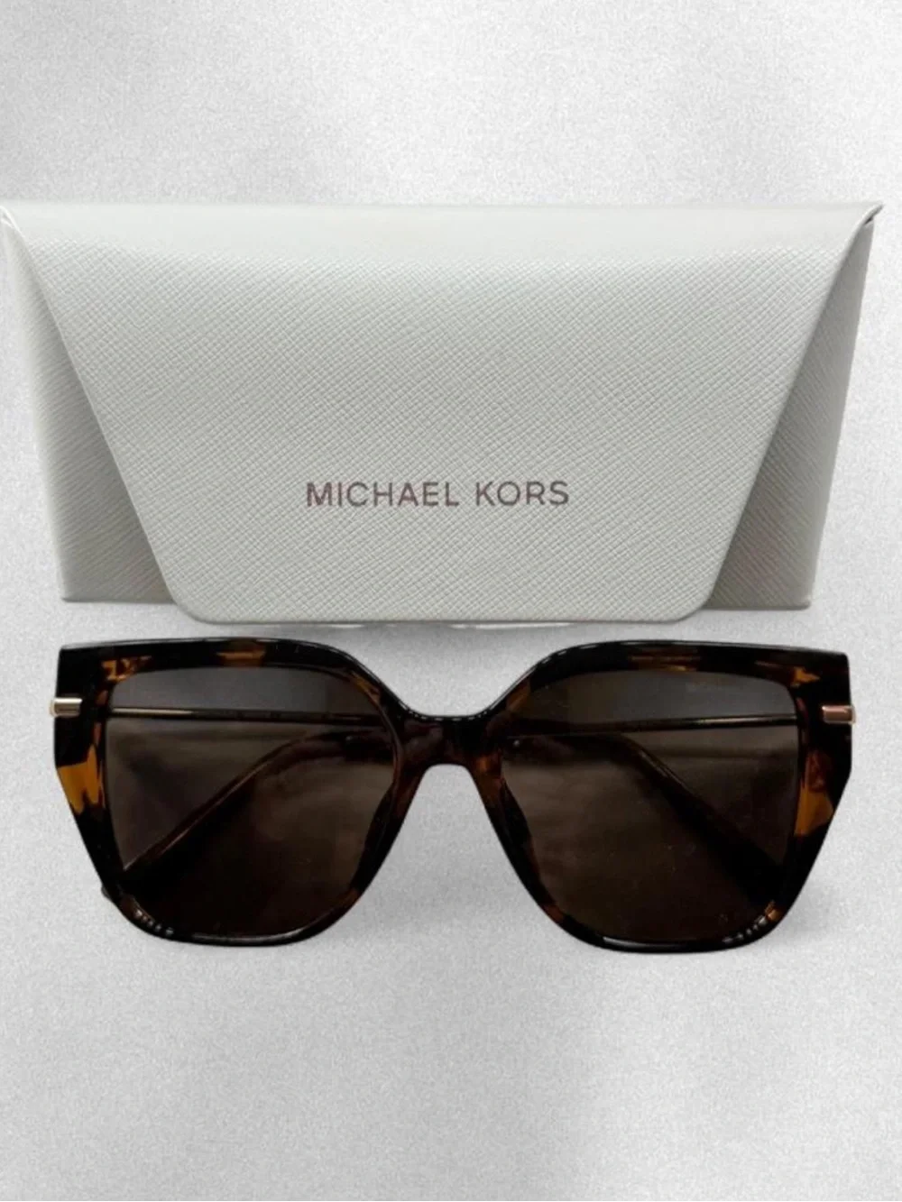 Michael Kors Tortoiseshell Square Sunglasses with Brown Lenses